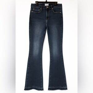 Umgee Flare Jeans Size 30 | Dark Wash Distressed Hem Stretch Denim